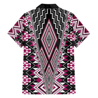 Pink Aotearoa Tukutuku and Poutama Motif Hawaiian Shirt