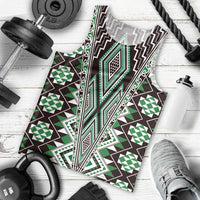 Green Aotearoa Tukutuku and Poutama Motif Men Tank Top