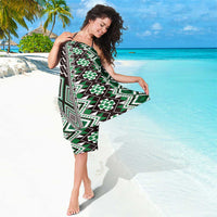 Green Aotearoa Tukutuku and Poutama Motif Sarong
