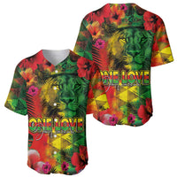 Hawaiian Reggae Baseball Jersey Tropical Plants and Tribal Kakau Tattoo-One Love Jawaiian LT03 - Polynesian Pride
