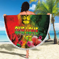 Hawaiian Reggae Beach Blanket Tropical Plants and Tribal Kakau Tattoo-One Love Jawaiian LT03 - Polynesian Pride