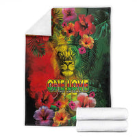 Hawaiian Reggae Blanket Tropical Plants and Tribal Kakau Tattoo-One Love Jawaiian LT03 - Polynesian Pride