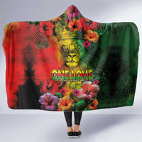 Hawaiian Reggae Hooded Blanket Tropical Plants and Tribal Kakau Tattoo-One Love Jawaiian LT03 One Size Reggae - Polynesian Pride