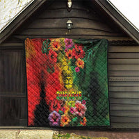 Hawaiian Reggae Quilt Tropical Plants and Tribal Kakau Tattoo-One Love Jawaiian LT03 - Polynesian Pride