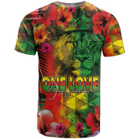 Hawaiian Reggae T Shirt Tropical Plants and Tribal Kakau Tattoo-One Love Jawaiian LT03 - Polynesian Pride