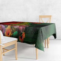 Hawaiian Reggae Tablecloth Tropical Plants and Tribal Kakau Tattoo-One Love Jawaiian LT03 - Polynesian Pride