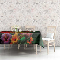Hawaiian Reggae Tablecloth Tropical Plants and Tribal Kakau Tattoo-One Love Jawaiian LT03 - Polynesian Pride