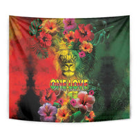 Hawaiian Reggae Tapestry Tropical Plants and Tribal Kakau Tattoo-One Love Jawaiian LT03 - Polynesian Pride