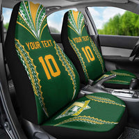Custom Cook Islands Rugby League Car Seat Cover Tatau Tribal Pattern-Special Edition Green Color LT03 - Polynesian Pride