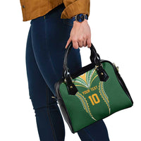 Custom Cook Islands Rugby League Shoulder Handbag Tatau Tribal Pattern-Special Edition Green Color