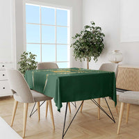 Custom Cook Islands Rugby League Tablecloth Tatau Tribal Pattern-Special Edition Green Color