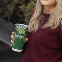 Custom Cook Island Rugby League 2025 Tumbler Cup Tatau Tribal Pattern-Special Edition Green Color LT03 - Polynesian Pride