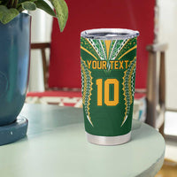 Custom Cook Island Rugby League 2025 Tumbler Cup Tatau Tribal Pattern-Special Edition Green Color LT03 - Polynesian Pride