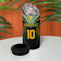 Custom Cook Island Rugby League 2025 4 in 1 Can Cooler Tumbler Tatau Tribal Pattern-Special Edition Black Color LT03 - Polynesian Pride