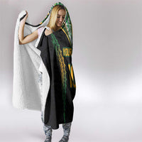 Custom Cook Islands Rugby League Hooded Blanket Tatau Tribal Pattern-Special Edition Black Color