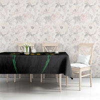Custom Cook Islands Rugby League Tablecloth Tatau Tribal Pattern-Special Edition Black Color