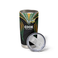 Custom Cook Island Rugby League 2025 Tumbler Cup Tatau Tribal Pattern-Special Edition Black Color LT03 - Polynesian Pride