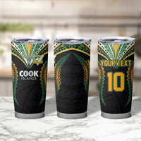 Custom Cook Island Rugby League 2025 Tumbler Cup Tatau Tribal Pattern-Special Edition Black Color LT03 - Polynesian Pride