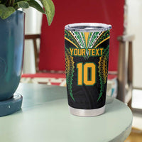 Custom Cook Island Rugby League 2025 Tumbler Cup Tatau Tribal Pattern-Special Edition Black Color LT03 - Polynesian Pride
