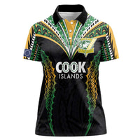 Custom Cook Islands Rugby League Women Polo Shirt Tatau Tribal Pattern-Special Edition Black Color LT03 Female Green-Black - Polynesian Pride
