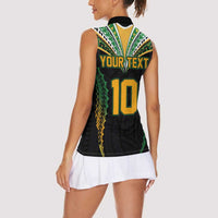 Custom Cook Islands Rugby League Women Sleeveless Polo Shirt Tatau Tribal Pattern-Special Edition Black Color LT03 - Polynesian Pride