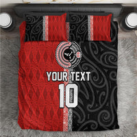 Custom Tonga and New Zealand Rugby Bedding Set Maori Mix Ngatu Pattern