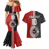 Custom Tonga and New Zealand Rugby Couples Matching Mermaid Dress and Hawaiian Shirt Maori Mix Ngatu Pattern LT03 - Polynesian Pride