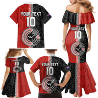 Custom Tonga and New Zealand Rugby Family Matching Mermaid Dress and Hawaiian Shirt Maori Mix Ngatu Pattern LT03 - Polynesian Pride