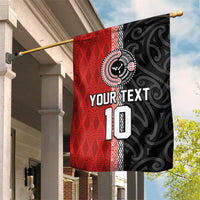 Custom Tonga and New Zealand Rugby Garden Flag Maori Mix Ngatu Pattern