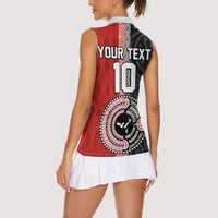 Custom Tonga and New Zealand Rugby Women Sleeveless Polo Shirt Maori Mix Ngatu Pattern LT03 - Polynesian Pride