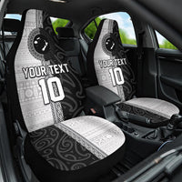 Custom Fiji and New Zealand Rugby Car Seat Cover Tapa Mix Maori Pattern LT03 One Size Black - Polynesian Pride