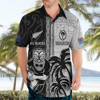Custom Fiji and New Zealand Rugby Hawaiian Shirt Tapa Mix Maori Pattern LT03 - Polynesian Pride
