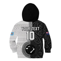Custom Fiji and New Zealand Rugby Kid Hoodie Tapa Mix Maori Pattern LT03 - Polynesian Pride
