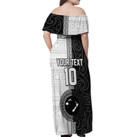 Custom Fiji and New Zealand Rugby Off Shoulder Maxi Dress Tapa Mix Maori Pattern LT03 - Polynesian Pride