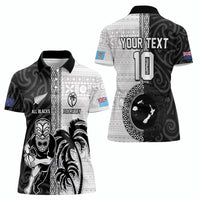 Custom Fiji and New Zealand Rugby Women Polo Shirt Tapa Mix Maori Pattern LT03 - Polynesian Pride
