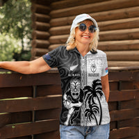 Custom Fiji and New Zealand Rugby Women Polo Shirt Tapa Mix Maori Pattern LT03 - Polynesian Pride