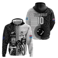 Custom Fiji and New Zealand Rugby Zip Hoodie Tapa Mix Maori Pattern LT03 - Polynesian Pride