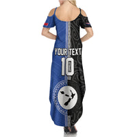 Custom Samoa and New Zealand Rugby Family Matching Summer Maxi Dress and Hawaiian Shirt Teuila Samoan and Maori Warrior LT03 - Polynesian Pride