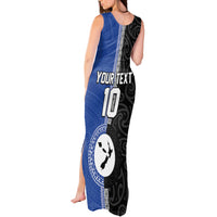 Custom Samoa and New Zealand Rugby Tank Maxi Dress Teuila Samoan and Maori Warrior LT03 - Polynesian Pride