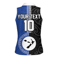 Custom Samoa and New Zealand Rugby Women Sleeveless Polo Shirt Teuila Samoan and Maori Warrior LT03 - Polynesian Pride