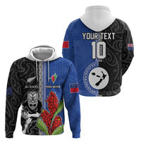 Custom Samoa and New Zealand Rugby Zip Hoodie Teuila Samoan and Maori Warrior LT03 - Polynesian Pride