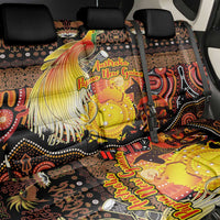 Australia and Papua New Guinea Together Back Car Seat Cover Kangaroo Aboriginal Art and Bird-of-paradise Oro Tribal Motifs LT03 - Polynesian Pride
