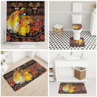 Australia and Papua New Guinea Together Bathroom Set Kangaroo Aboriginal Art and Bird-of-paradise Oro Tribal Motifs LT03 - Polynesian Pride