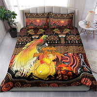 Australia and Papua New Guinea Together Bedding Set Kangaroo Aboriginal Art and Bird-of-paradise Oro Tribal Motifs LT03 - Polynesian Pride