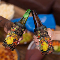 Personalized Australia and Papua New Guinea Together 4 in 1 Can Cooler Tumbler Kangaroo Aboriginal Art and Bird-of-paradise Oro Tribal Motifs LT03 - Polynesian Pride