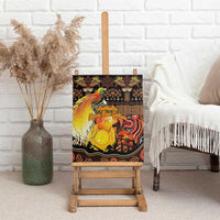 Australia and Papua New Guinea Together Canvas Wall Art Kangaroo Aboriginal Art and Bird-of-paradise Oro Tribal Motifs LT03 - Polynesian Pride
