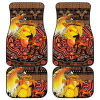 Personalized Australia and Papua New Guinea Together Car Mats Kangaroo Aboriginal Art and Bird-of-paradise Oro Tribal Motifs LT03 - Polynesian Pride