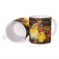 Personalized Australia and Papua New Guinea Together Ceramic Mug Kangaroo Aboriginal Art and Bird-of-paradise Oro Tribal Motifs LT03 - Polynesian Pride