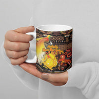 Personalized Australia and Papua New Guinea Together Ceramic Mug Kangaroo Aboriginal Art and Bird-of-paradise Oro Tribal Motifs LT03 - Polynesian Pride
