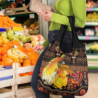 Australia and Papua New Guinea Together Grocery Bag Kangaroo Aboriginal Art and Bird-of-paradise Oro Tribal Motifs LT03 - Polynesian Pride